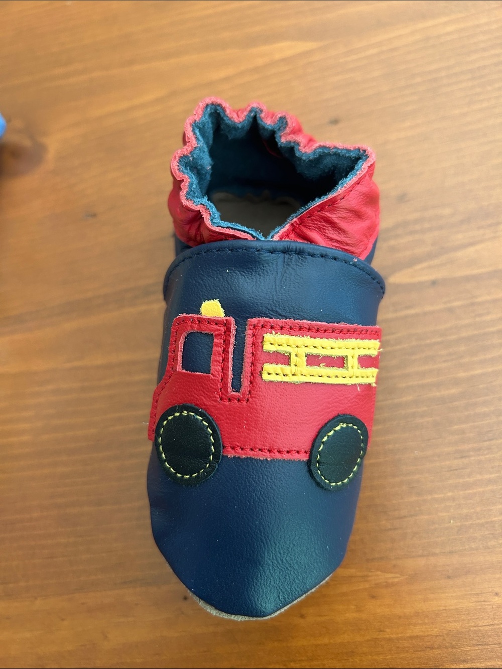Robeez Navy and Red Fire Truck Infant Booties